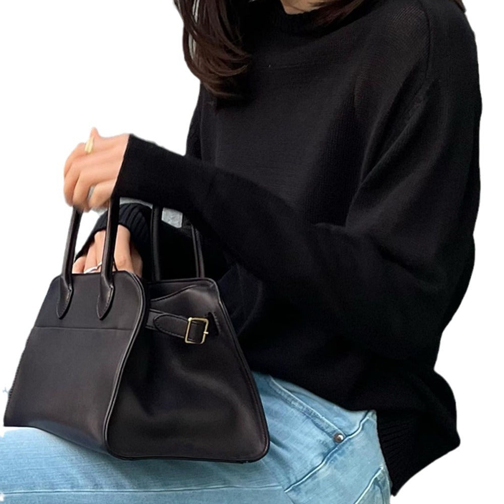 Charming Durable Classic Portable Cowhide Simple Handbags