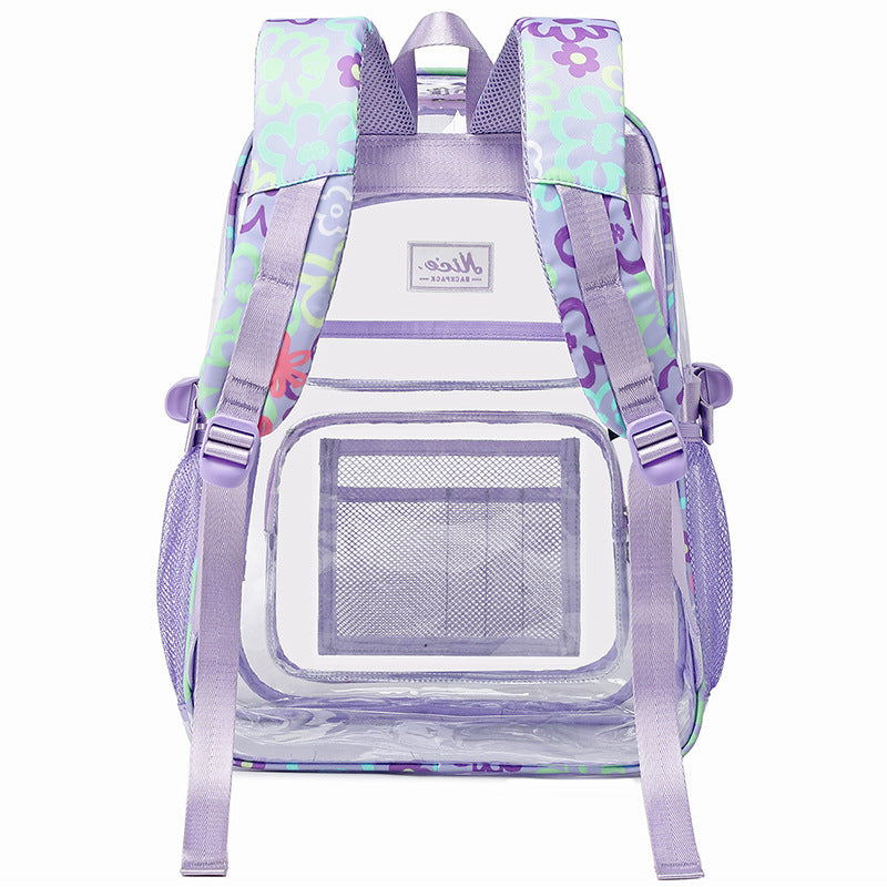 Women's Transparent Campus College Large Capacity Leisure Backpacks