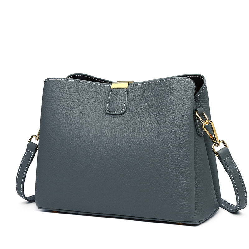 Women's Large Capacity First Layer Cowhide Soft Shoulder Bags