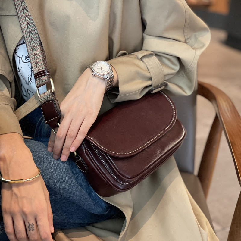 Women's Fashionable Genuine Leather Cowhide Retro Fashion Shoulder Bags