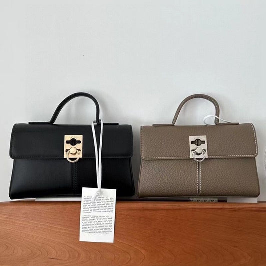 Women's Light Luxury Minority Genuine Leather Retro Small Square Bags