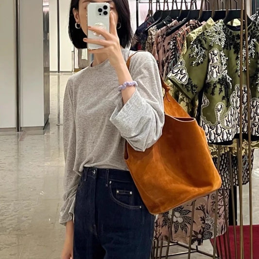 Women's Matte Leather Suede Dumpling Niche Shoulder Bags
