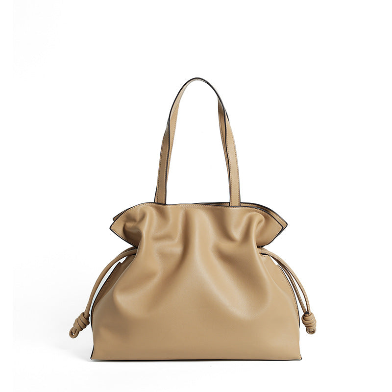 Women's Leather Folds Cloud High-grade Cowhide Lucky Shoulder Bags