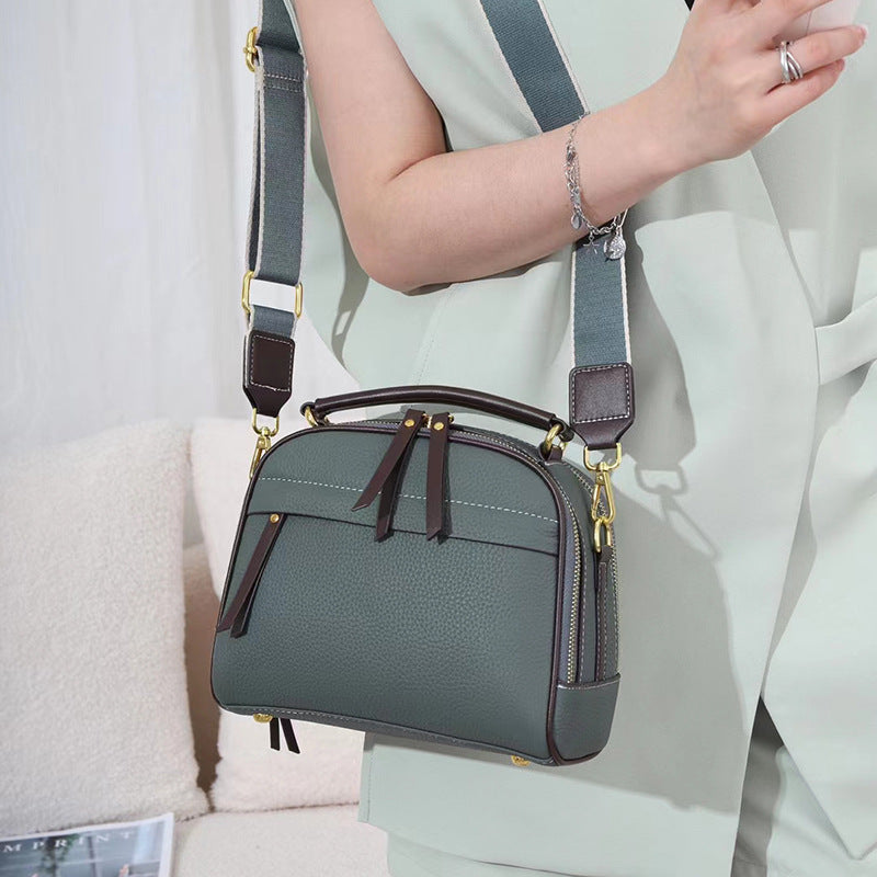 Women's One Genuine Leather Simple Portable Cowhide Shoulder Bags