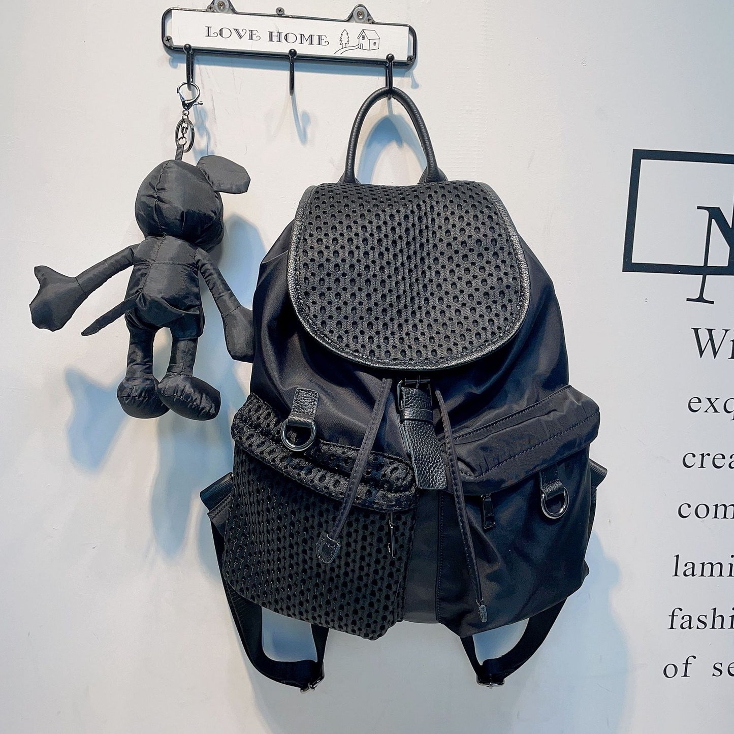 Nylon Cloth Simple Drawstring Flip Practical Backpacks