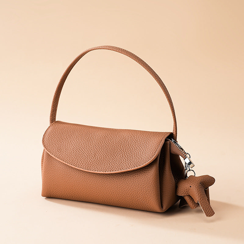 Top Layer Cowhide Fashion Mini Genuine Leather Mobile Small Square Bags