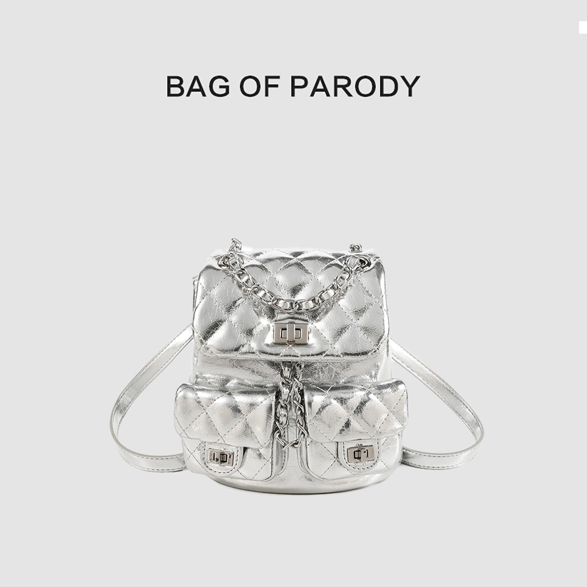 Women's Good-looking For Classic Style Rhombus Chain Backpacks