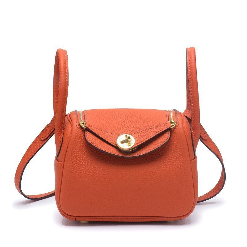 Women's Layer Cowhide Doctor Lindy Medical Box Leather Shoulder Bags
