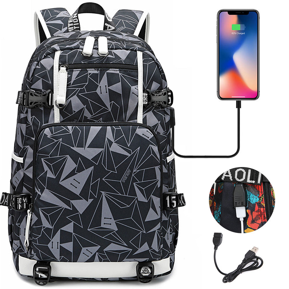 Women's & Men's & One Distribution Preferred Earphone Leisure Middle School Students' Schoolbags