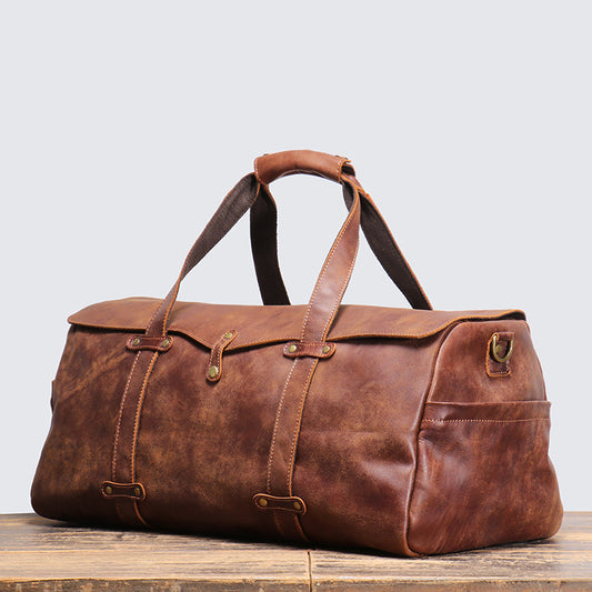 Women's & Men's & Vintage Matte Leather Portable Large Travel Bags