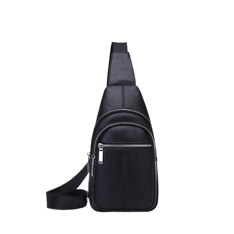 Men's First Layer Leather Trendy Live Broadcast Men's Chest Bags