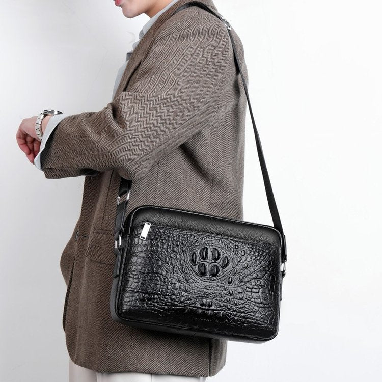 Men's Genuine Leather Elk Horizontal First Layer Bags