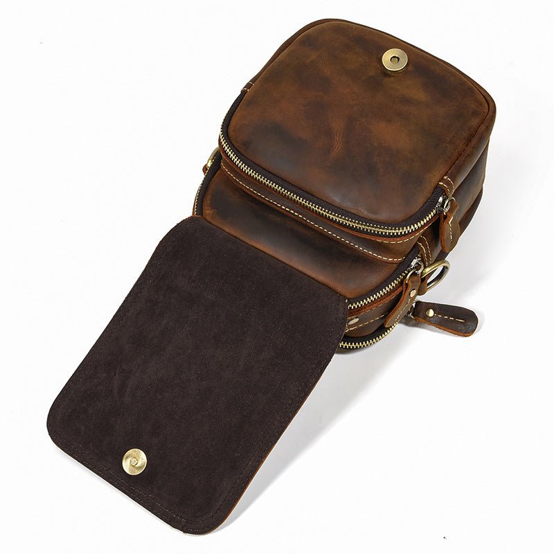 Crazy Horse Leather Vintage Large Capacity Shoulder Bags