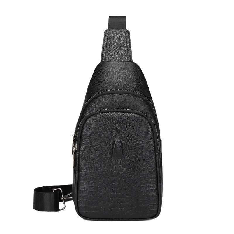 Men's Crocodile Pattern Leather Portable Versatile Cowhide Men's Bags