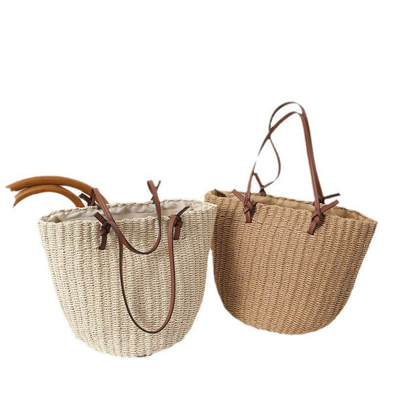Women's Retro Straw Portable Rattan Weave Hand-woven Shoulder Bags