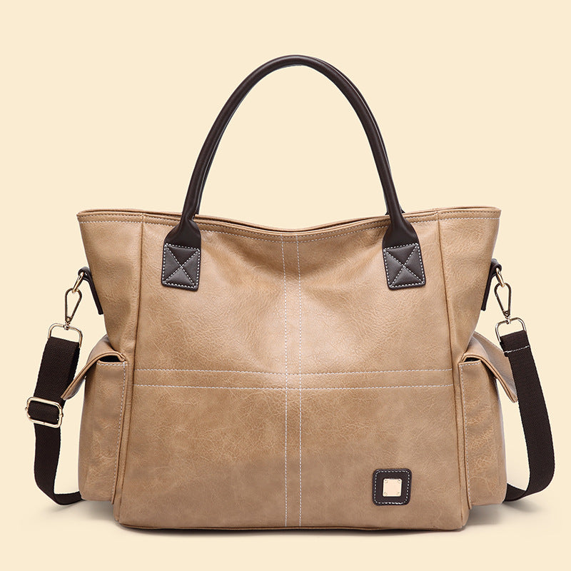 Women's Large Capacity Soft Leather Mature Elegant Shoulder Bags
