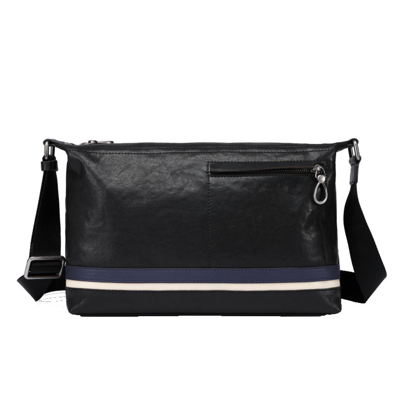 Men's Single Leather Vertical First Layer Cowhide Large Men's Shoulder Bags