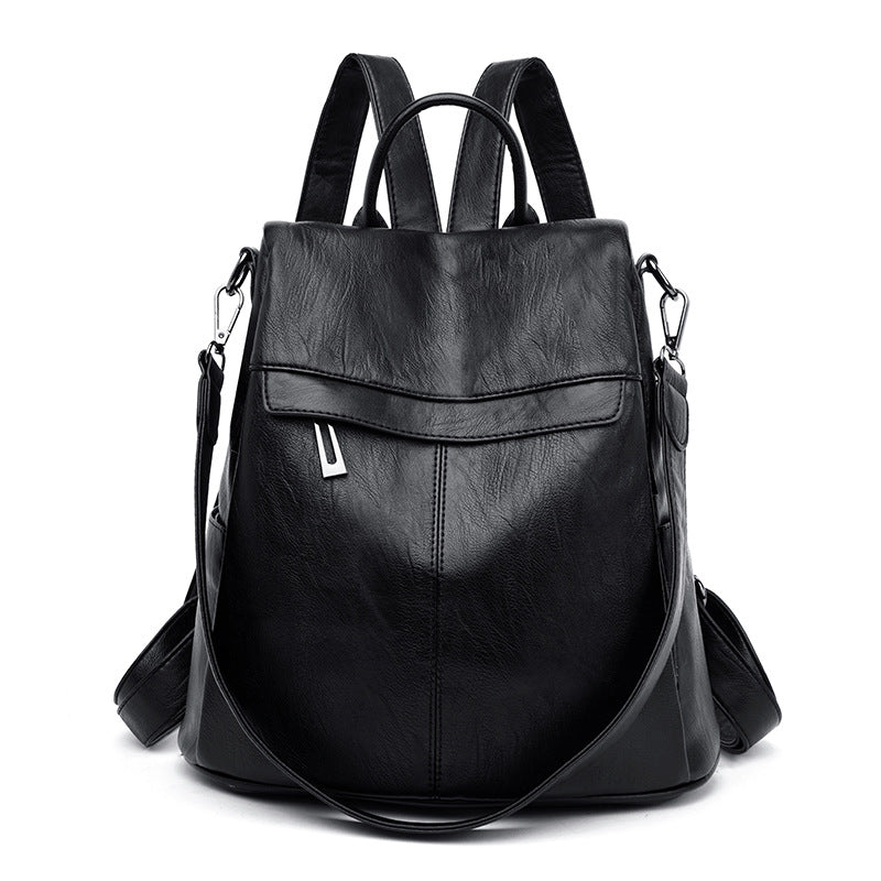 Women's Leather Pattern Stitching Fashion Textured Female Backpacks