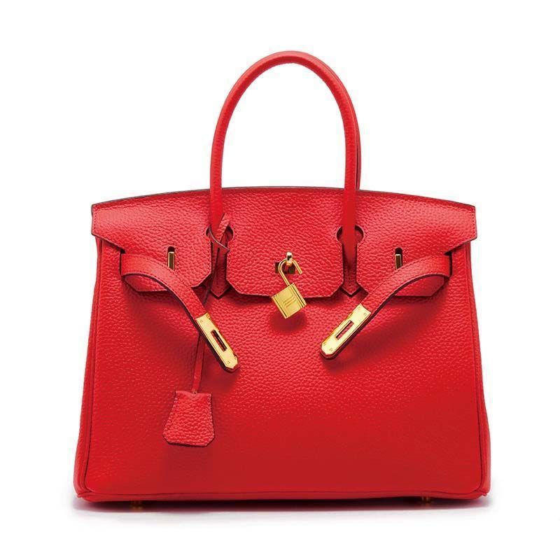 Women's Pattern First Layer Cowhide Elegant Portable Handbags
