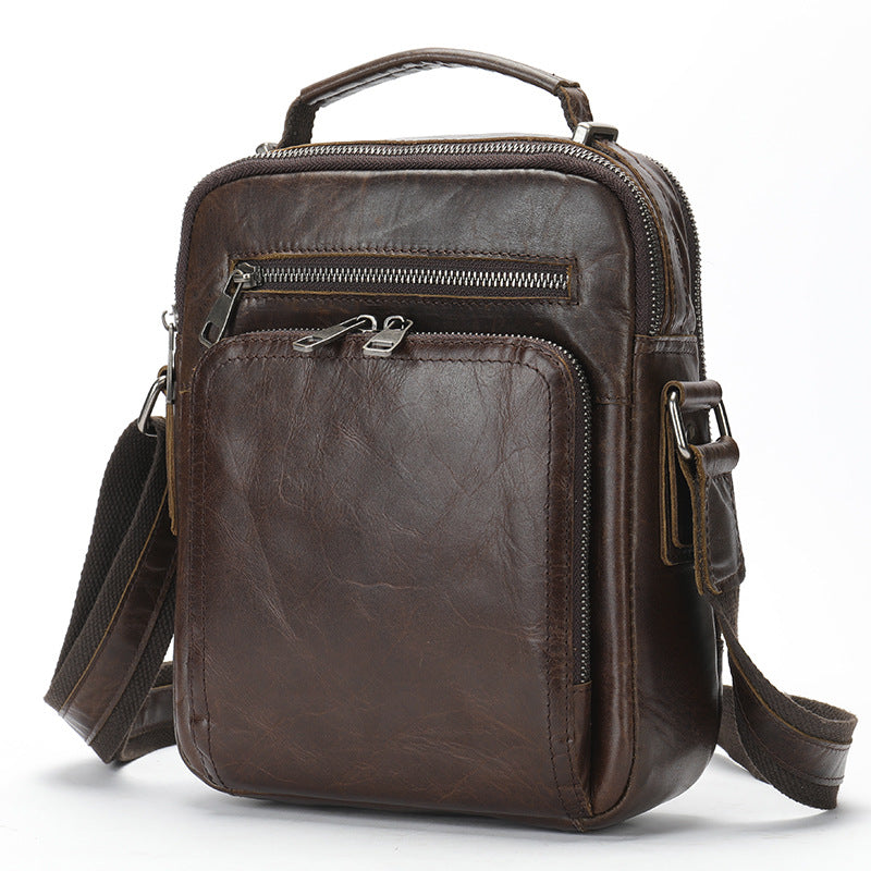 Genuine Leather Retro Crazy Horse Multifunctional Men's Shoulder Bags