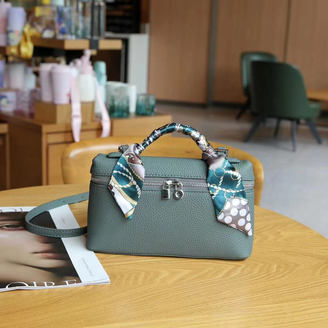 Women's First Layer Cowhide Box Fashion Portable Crossbody Bags