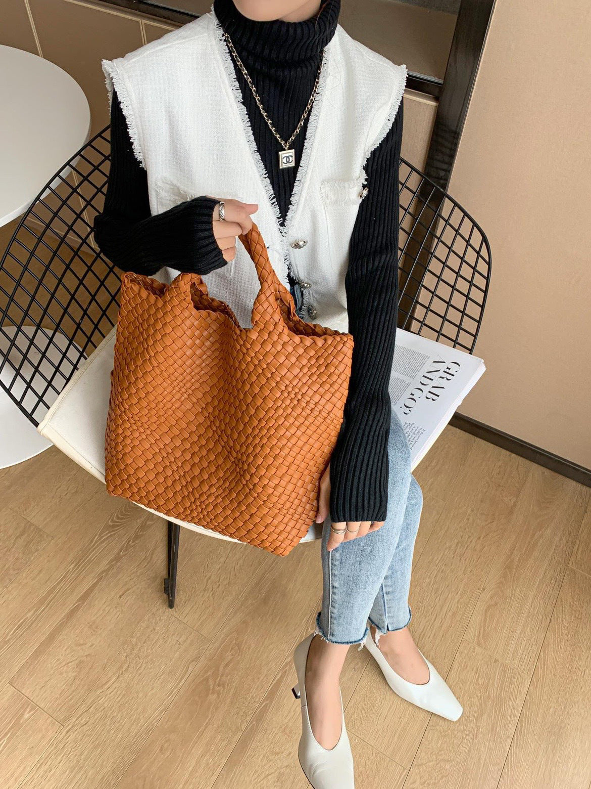 Slouchy Large Capacity Hand-woven Versatile Mother Bags
