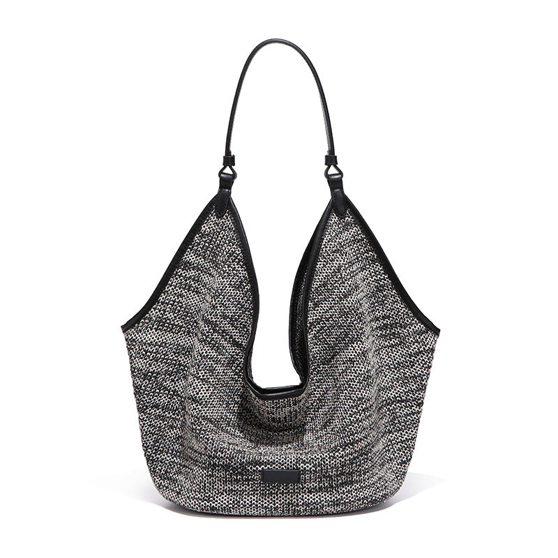 Women's Beach Straw Retro Underarm Large Capacity Shoulder Bags