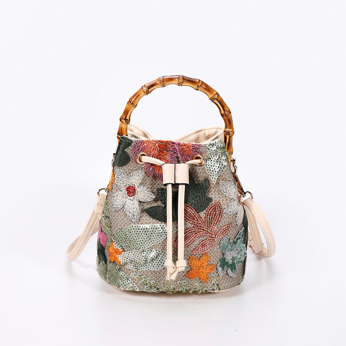 Women's High-grade Sequined Bamboo Niche Summer Popular Bucket Bags