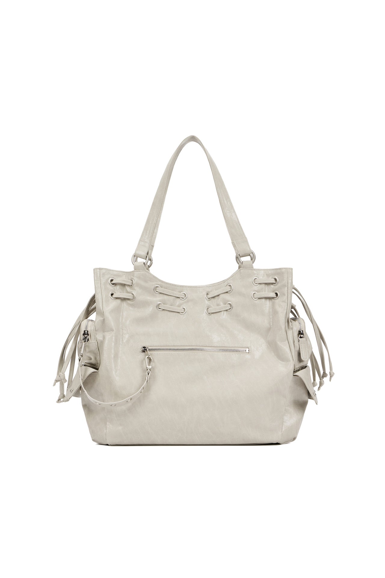 Women's Niche Motorcycle Large Drawstring Pocket Studded Tote Bags
