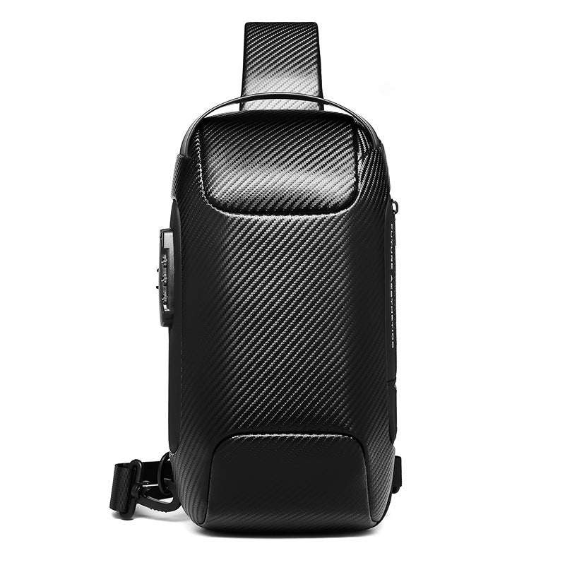Men's Innovative Carbon Fiber Waterproof Leisure Men's Chest Bags
