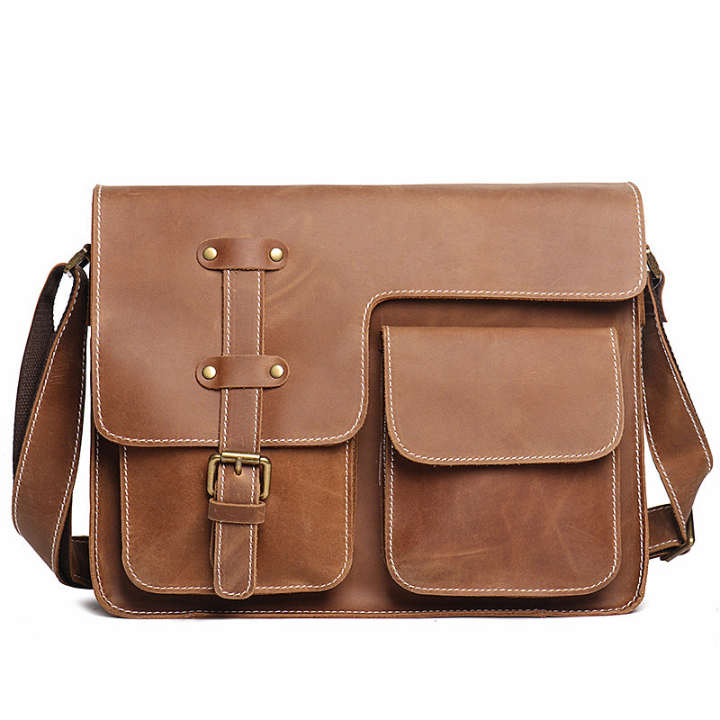 Women's & Men's & Leather Horizontal Crazy Horse First Bags