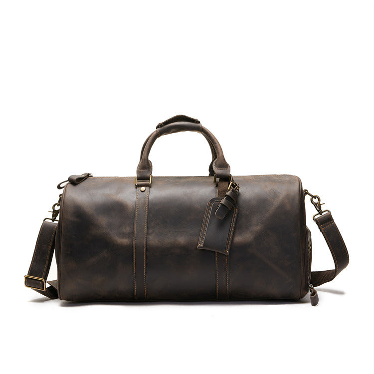 Retro Leather Spring Large Capacity Portable Travel Bags