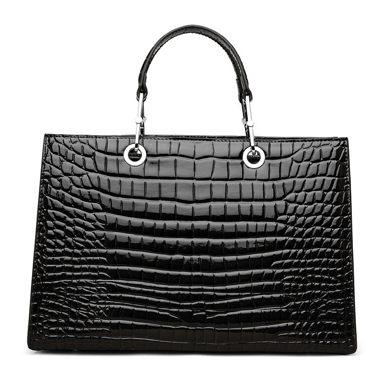 Women's Cowhide Large Capacity Advanced Crocodile Pattern Handbags