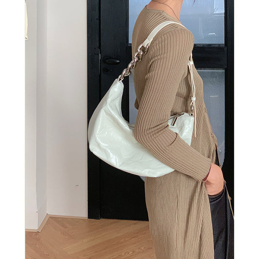Women's Leather High-grade Simple Large Capacity Underarm Armpit Bags