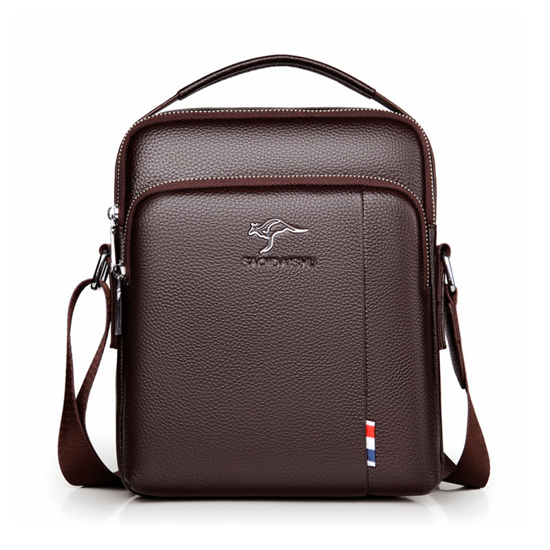 Kangaroo First Layer Cowhide Waterproof Hard-wearing Large Men's Shoulder Bags