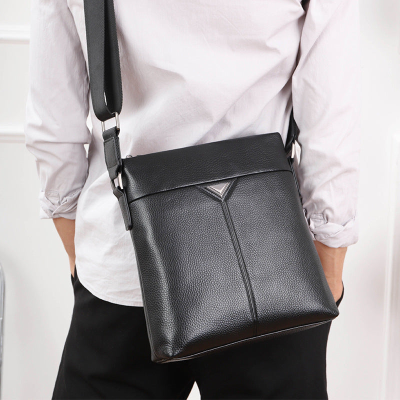 Men's Business First Layer Cowhide Vertical One Bags
