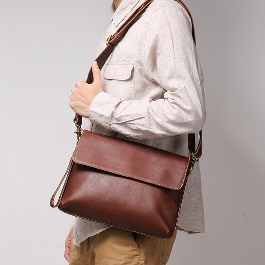 Women's & Men's & Retro Leather Crazy Horse Handmade Bags