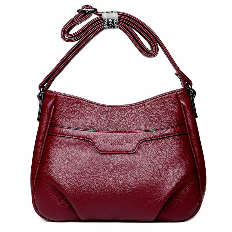 Women's Simple Classy Mom Soft Leather Shoulder Bags