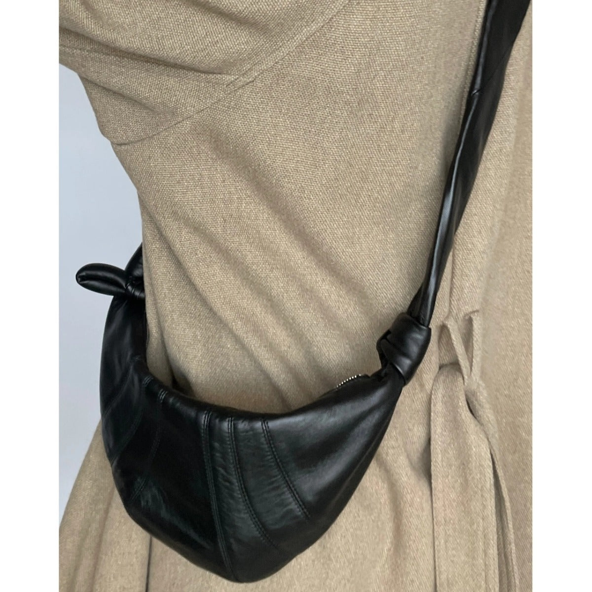 Croissant Soft Sheepskin Dumpling Genuine Leather Underarm Crossbody Bags