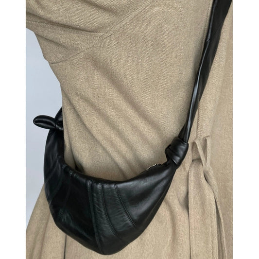 Croissant Soft Sheepskin Dumpling Genuine Leather Underarm Crossbody Bags