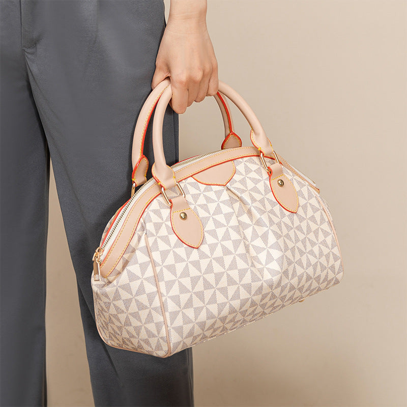 Women's Pleated Windmill Pattern Printed Shell High-grade Versatile Bags