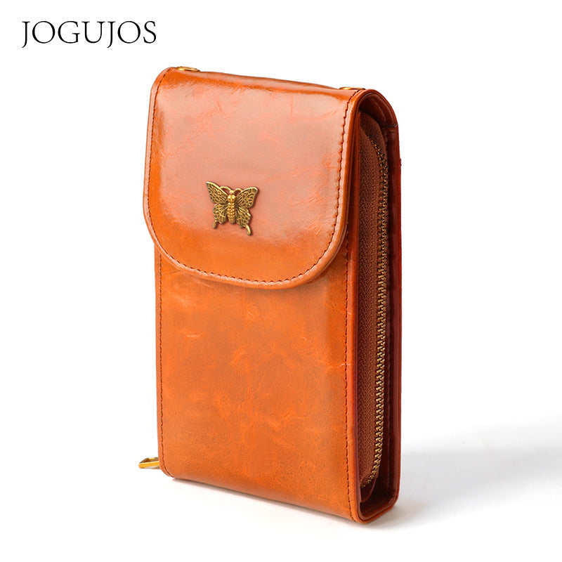 Women's Genuine Leather Machine Trend Chain Simple Fashion Phone Bags