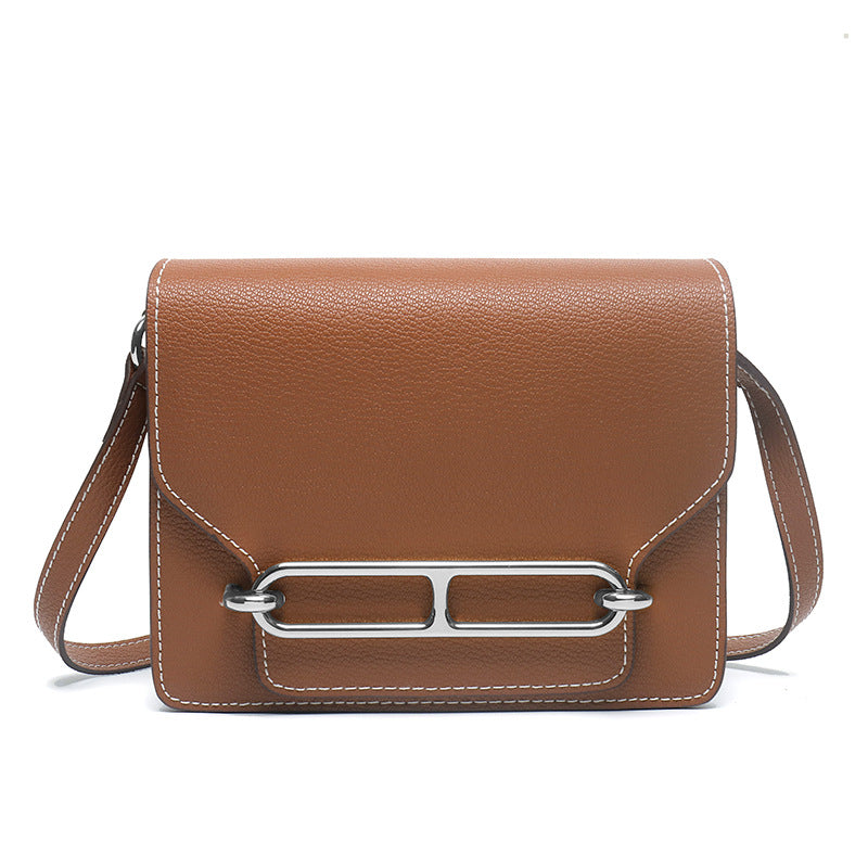 Women's Pig Nose Genuine Leather Stewardess Simple Crossbody Bags
