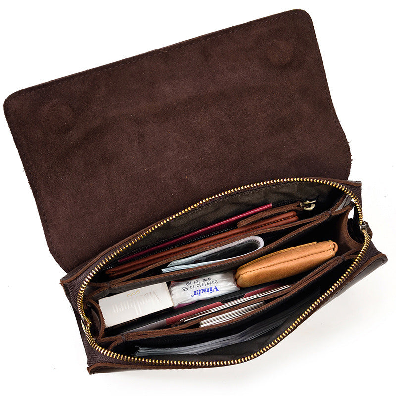 Men's Genuine Leather Business Clutch Crazy Horse Men's Handbags