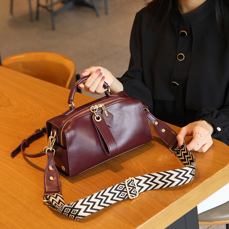 Boston Pillow Retro Solid Color Large Shoulder Bags