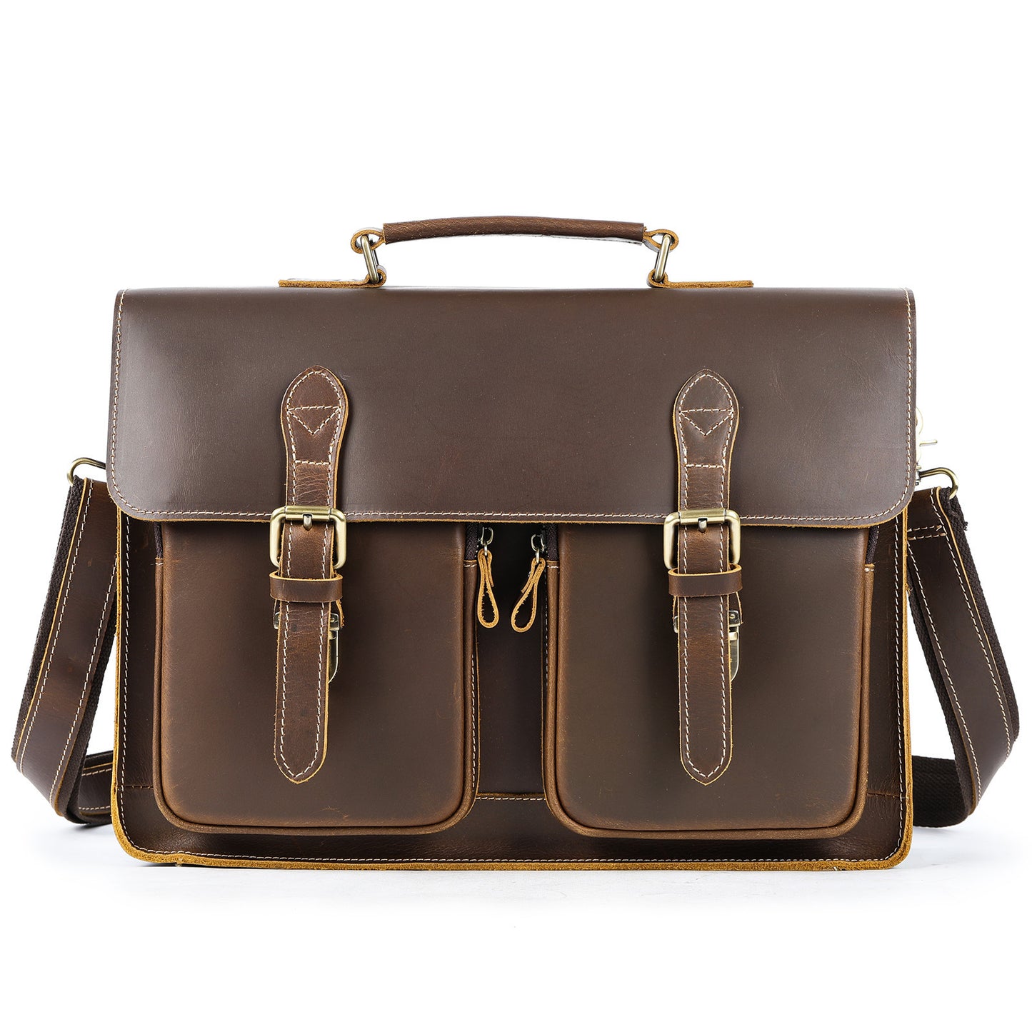 Men's Horse Leather Vintage Top Layer Cowhide Men's Shoulder Bags