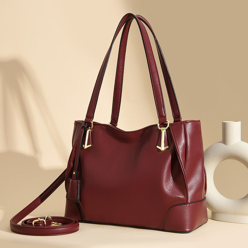Women's Soft Leather Fashionable Large Capacity Trendy Shoulder Bags