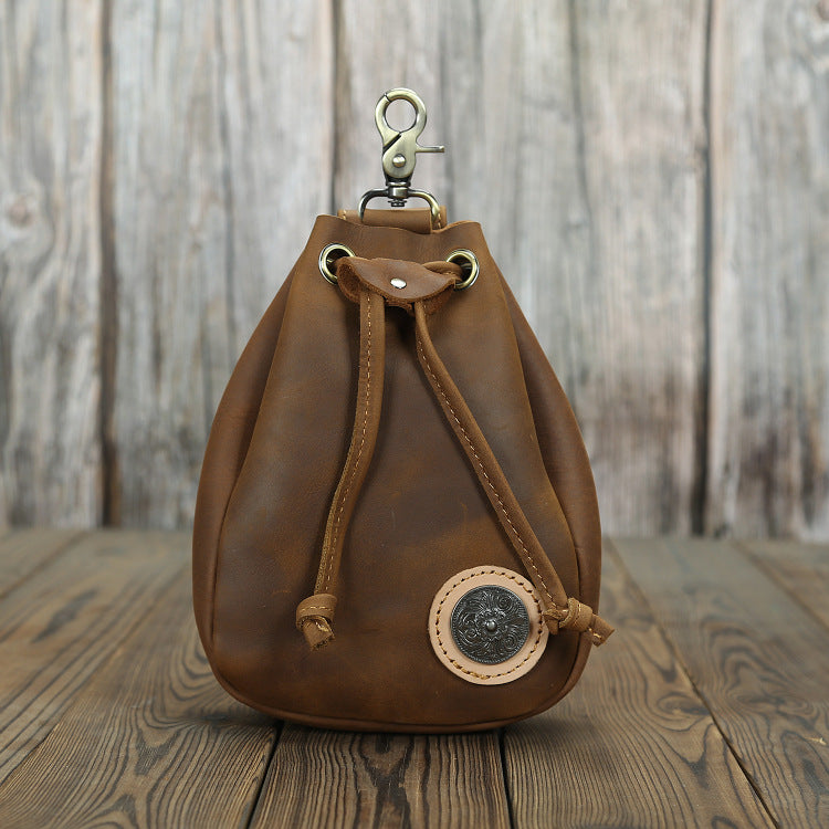 Men's Handmade Retro First Layer Cowhide Cover Men's Waist Packs