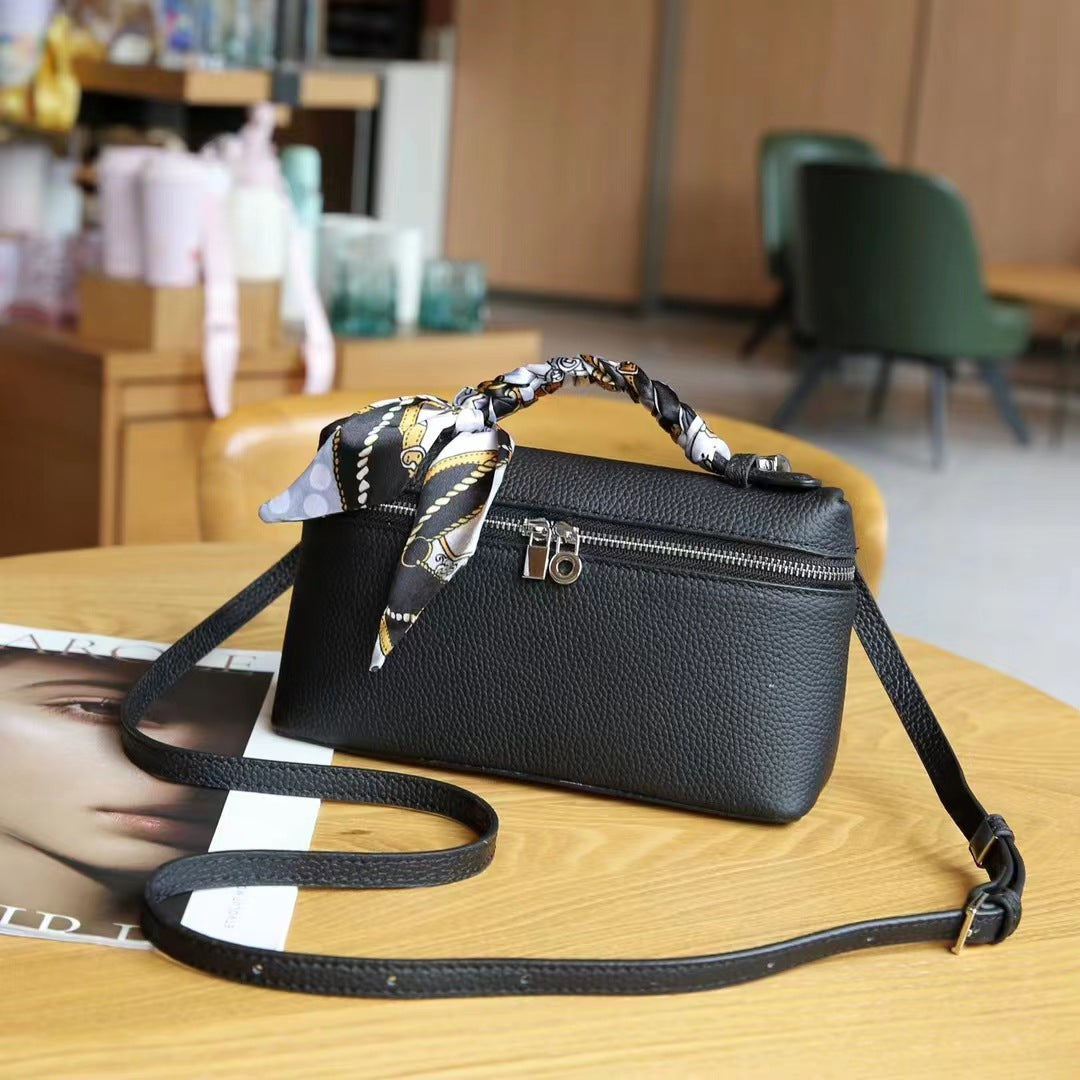 Women's First Layer Cowhide Box Fashion Portable Crossbody Bags