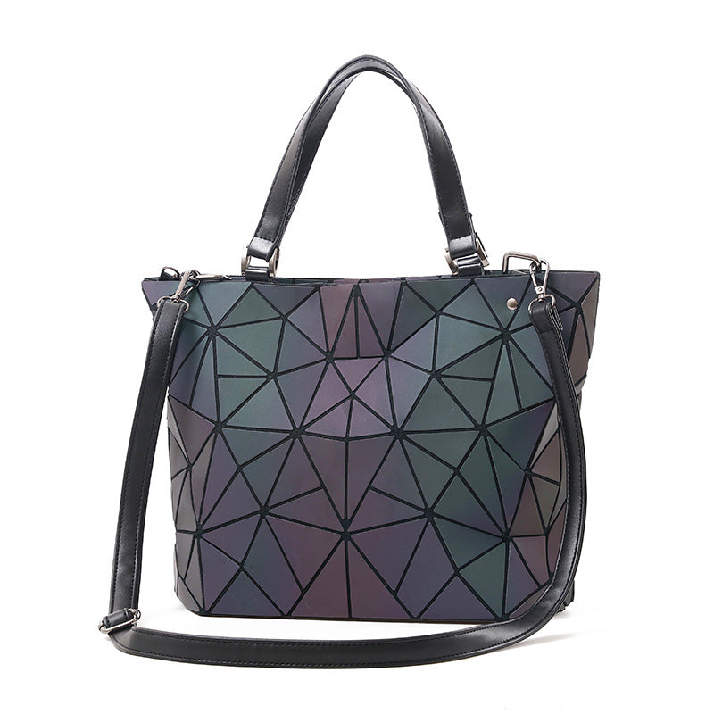 Women's Rhombic Fashion Trend Luminous Color Changing Handbags